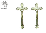Dimensione funerea 44.8×20.8cm, incrocio di plastica dorato della croce dell'incrocio ornamentale di Gesù del cofanetto