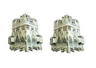 L'oro che affronta le parti di plastica della bara ha personalizzato 84cm x 56cm x 35cm con il modello della cattedrale