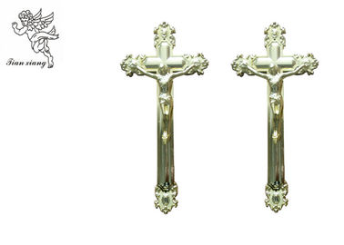 Ornamental Jesus Cross Funeral Crucifix Size 44.8×20.8cm , Golden Plastic Casket Cross