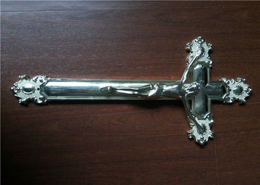 Ornamental Jesus Cross Funeral Crucifix Size 44.8×20.8cm , Golden Plastic Casket Cross