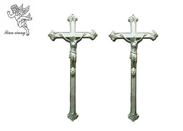 Jesus Decorative Funeral Crucifix , Silver / Copper Color Coffin Cross PP Material