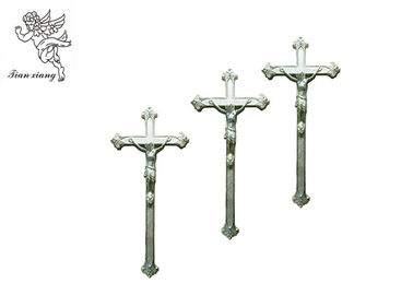 Jesus Decorative Funeral Crucifix , Silver / Copper Color Coffin Cross PP Material