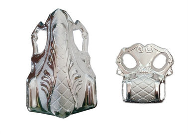 PP Plastic Material Silver Casket Corner  Coffin Parts  With Steel Bars